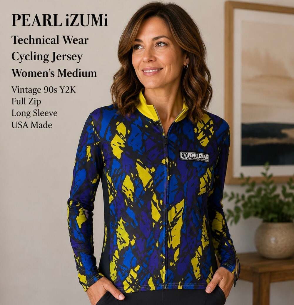 PEARL iZUMi Tech Wear Cycling Jersey Women’s Med Vintage 90s Y2K Full Zip